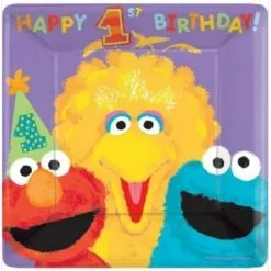 Plates - Banquet, Sesame Street 1st Birthday 18 Pk
