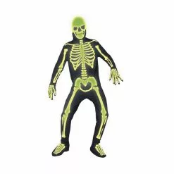 Adult Costume - Graveyard Bones, Glow In The Dark