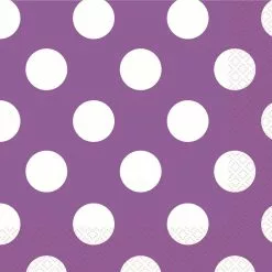 Serviettes - Luncheon, Polka Dots Purple