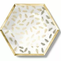 Plates - Paper Gold Foliage,8pk
