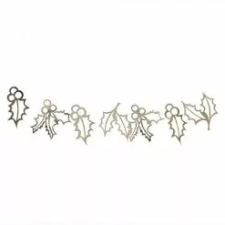 Garland - 2 M Holly Gold, Glitter