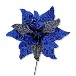 Decorative Flower - 36cm Poinsettia, Dark Blue
