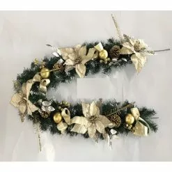 Garland - 180 CM Cream & Gold, With Decorations