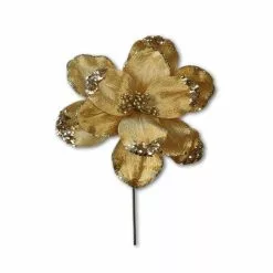 Decorative Flower - 22cm Magnolia, Gold