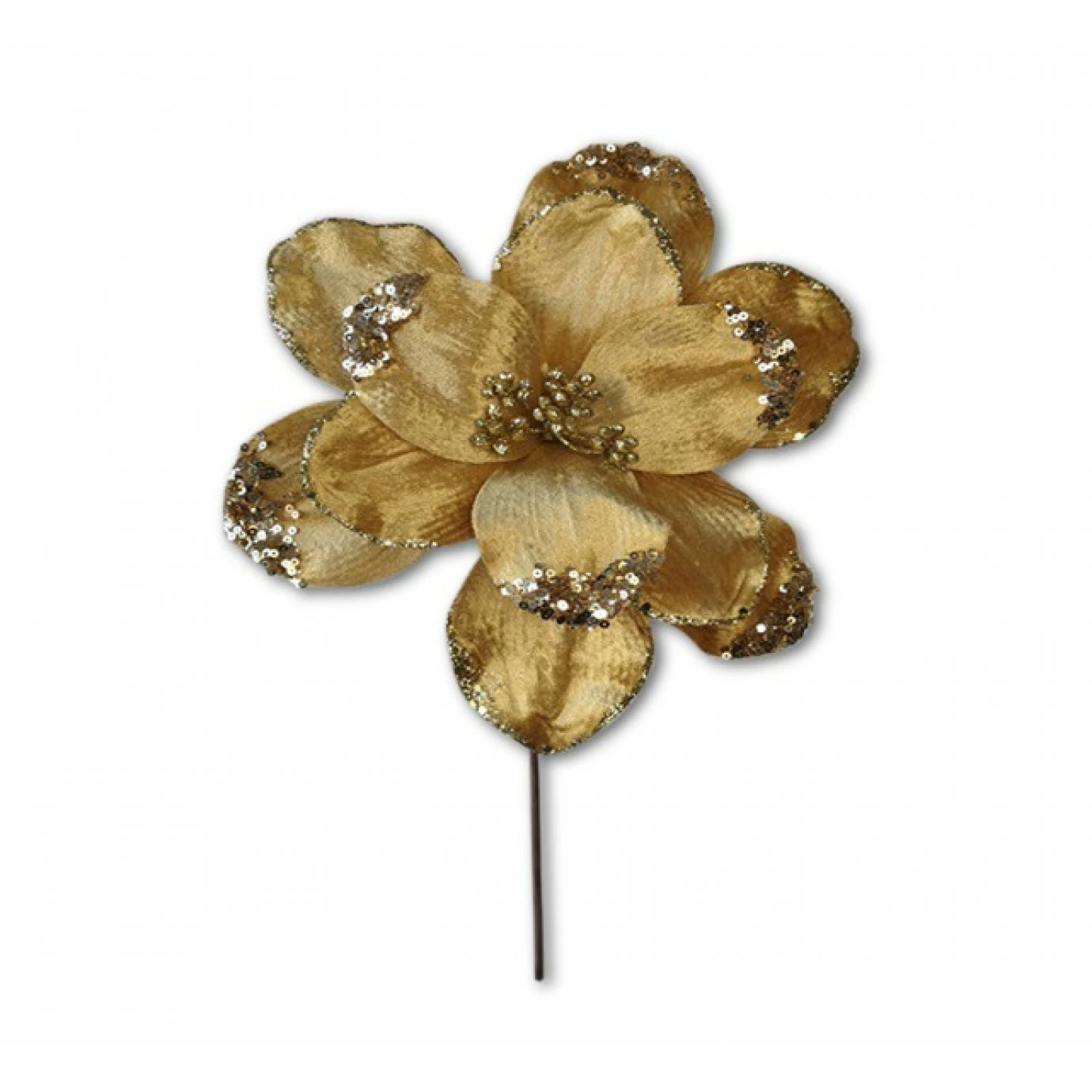 Decorative Flower - 22cm Magnolia, Gold 3 Decorative Flower - 22cm Magnolia, Gold