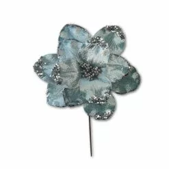Decorative Flower - 22cm Magnolia, Light Blue