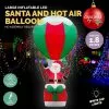 Christmas Inflatables - 1.8m Santa & Hot Air Balloon, With Lights -Halloween Costumes Sales 56283