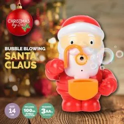 Bubble Machine - 15cm Santa With Fluid, Light And Sound