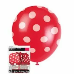Balloons - Polka Dots Red 6 Pk