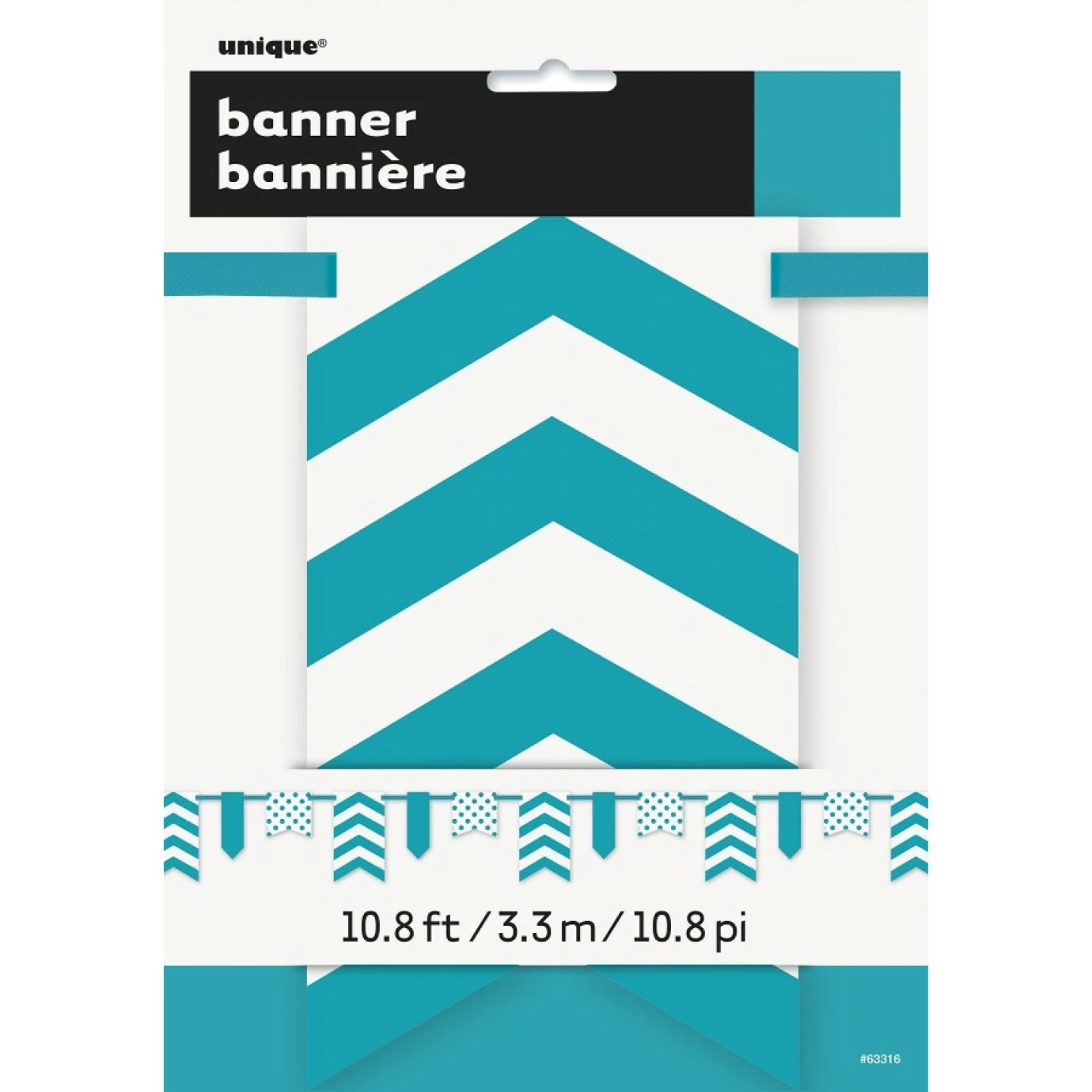 Flag Bunting - Dots & Chevrons, Teal 3 Flag Bunting - Dots & Chevrons, Teal