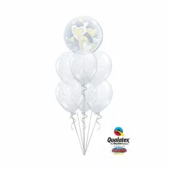 Balloon - Latex 3' Print Entwined Hearts Clear