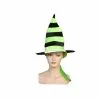 Hat - Witch, Stripe Green/Black -Halloween Costumes Sales COS 11956