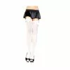 Stockings - Thigh High, White With White Bow -Halloween Costumes Sales COS 23172