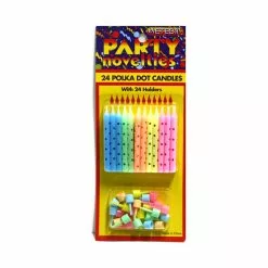 Candles, Polka Dots 24 Pk
