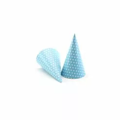 Party Cone - Blue W/Polka Dots 12 Pk
