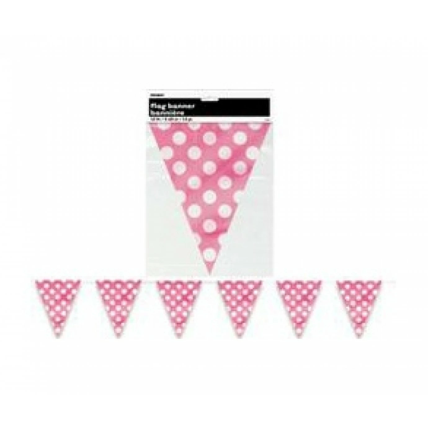 Flag Bunting - Pennant, Polka Dots Hot Pink 3 Flag Bunting - Pennant, Polka Dots Hot Pink