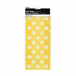 Lolly Bags - Polka Dots Yellow 20 Pk