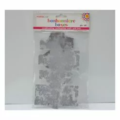 Bonbonniere Boxes - Silver Damask, Large 10 Pk