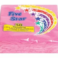 Serviettes - Cocktail, Hot Pink 40 Pk