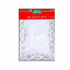 Doilies, Rectangle White 24 Pk
