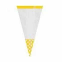 Lolly Bags - Cone, Yellow 10 Pk