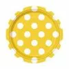Plates - Dessert, Polka Dots Yellow 8 Pk