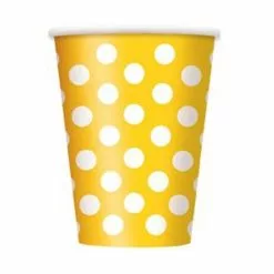 Cups - Polka Dots Yellow 6 Pk