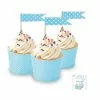 Cupcake Topper - Polka Dots, Blue 24 Pk -Halloween Costumes Sales THP 23956