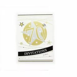 Invitation Pad - 70th, Silver Star