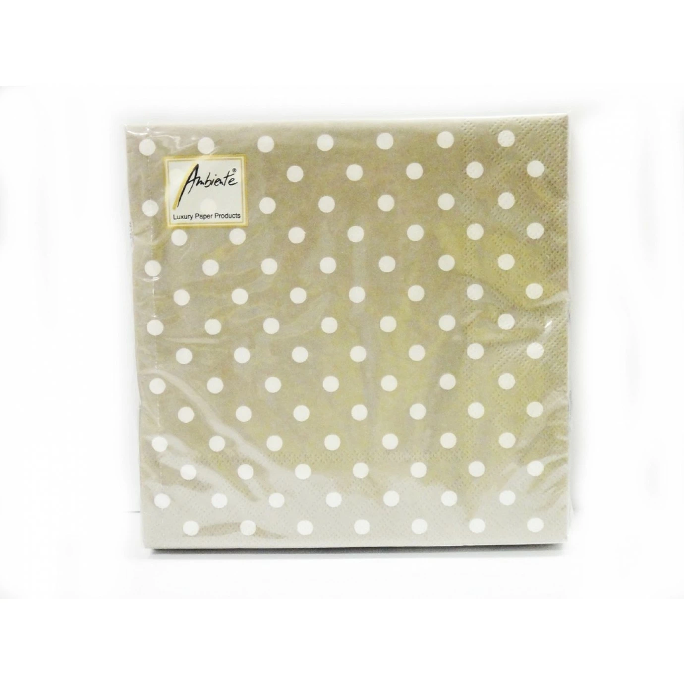 Serviettes - Luncheon, Dots Taupe 20 Pk 3 Serviettes - Luncheon, Dots Taupe 20 Pk