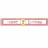 Banner - Happy 1st Birthday Pink Polka Dots -Halloween Costumes Sales THP 24745