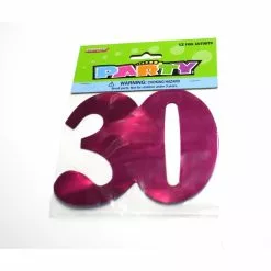 Foil Numbers - 30, Multicoloured 12 Pk -Halloween Costumes Sales THP 5672 1