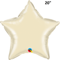 Balloon - Foil, Star 20" Pearl Ivory