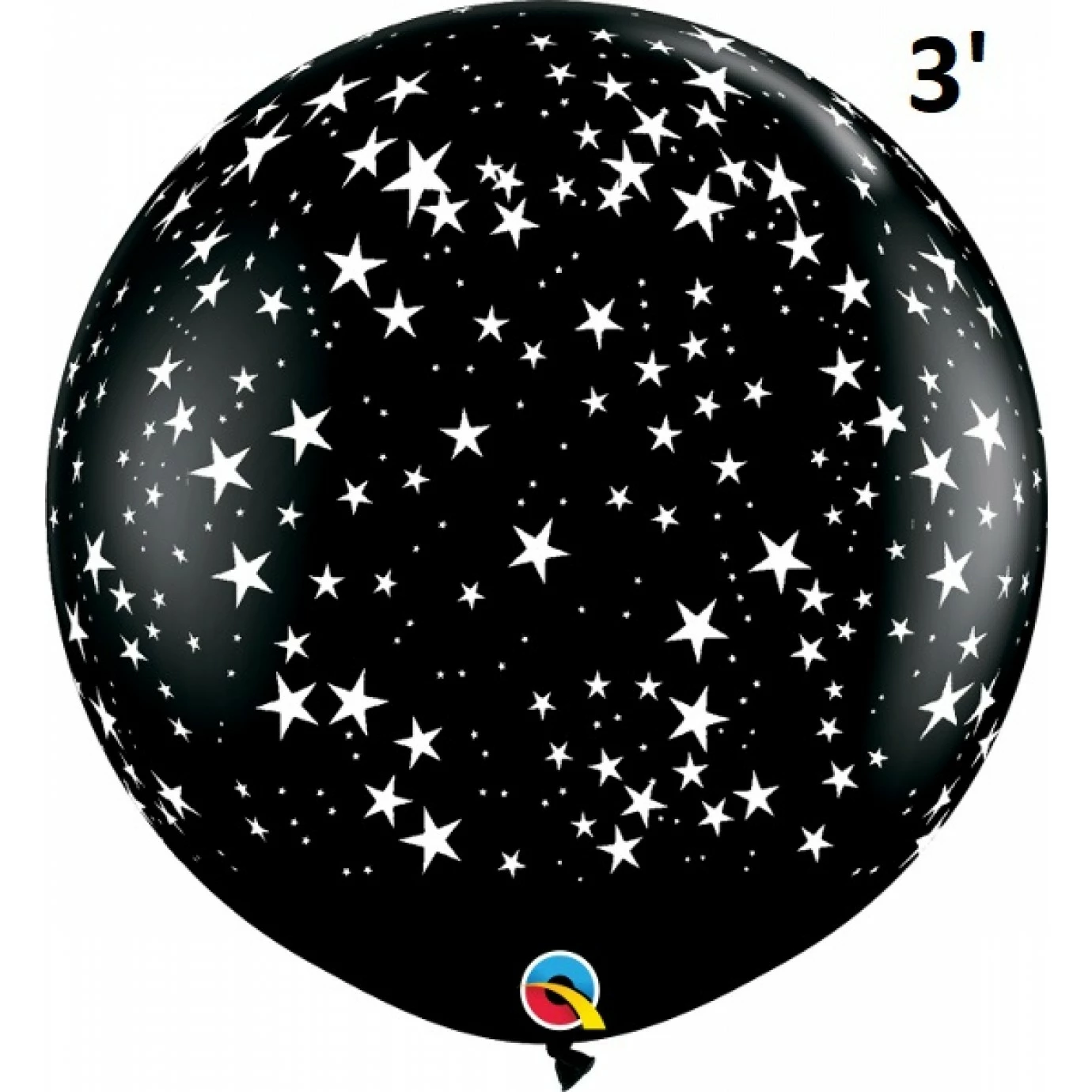 Balloon - Latex 3' Print Stars Black 4 Balloon - Latex 3' Print Stars Black - Image 2
