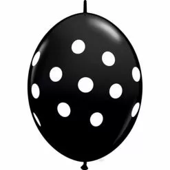 Balloons - Quick Link, Polka Dots Onyx Black 12"