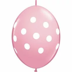 Balloons - Quick Link, Polka Dots Pink 12"