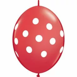 Balloons - Quick Link, Polka Dots Red 12"