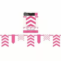 Flag Bunting - Dots & Chevrons, Hot Pink
