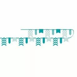 Flag Bunting - Dots & Chevrons, Teal 7 Flag Bunting - Dots & Chevrons, Teal -Halloween Costumes Sales banner dots chevrons teal back