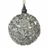 Christmas Bauble - Glass, Silver Glimmer -Halloween Costumes Sales bauble glass silver glimmer