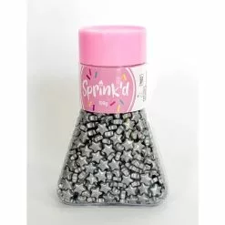 Cake Sprinkles - 7 Mm Sugar Stars 100 G Silver