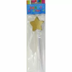 Cake Toppers - Glitter Stars, Gold 4 Pk