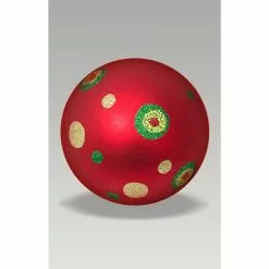 Christmas Bauble - 10cm Ball Glitter Spots, Red