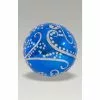 Christmas Bauble - 8cm Ball Royal Blue, Silver Glitter