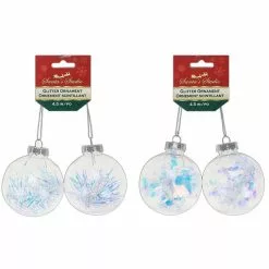 Christmas Bauble - Tinsel Assorted 2 Pk