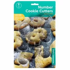 Cookie Cutters Set - Numbers, Silver 9 Pk