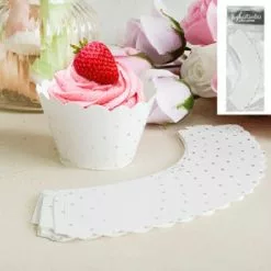 Cupcake Wrappers - Dotty Silver 12 Pk