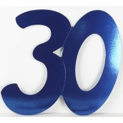 Cardboard Cutouts - Birthday Numbers, 30 Blue 3 Pk