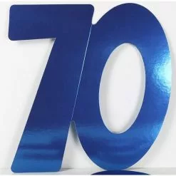 Cardboard Cutouts - Birthday Numbers, 70 Blue 3 Pk