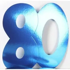 Cardboard Cutouts - Birthday Numbers, 80 Blue 3 Pk